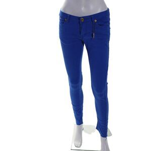 Robins Jean Women's Midrise Five Pockets Embellish Skinny Pants Blue Size 27
